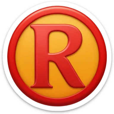Red circle and R combo sticker