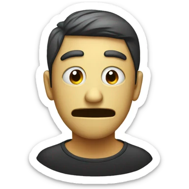 Sad person with a happy mask sticker