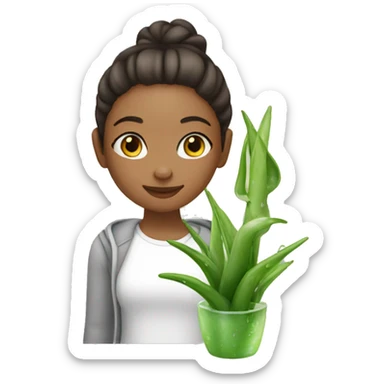 girl make aloe vera sticker