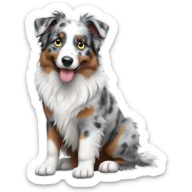Blue Merle Mini Australian Shepherd with eyes of different color  sticker
