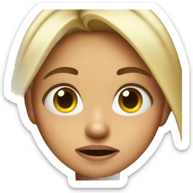 Girl with a stank face sticker