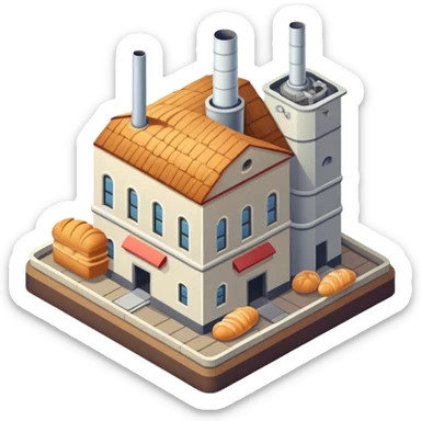 Isometric old bread factory  sticker