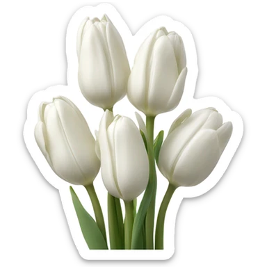 white tulip bouquet sticker
