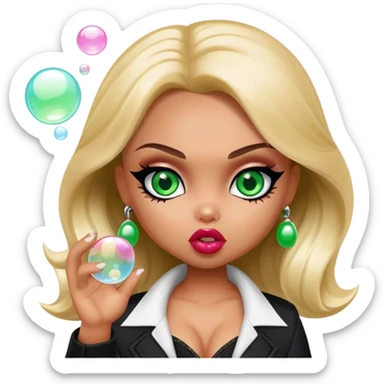 Bratz doll green eyes gangster bubbles make up fashion sticker