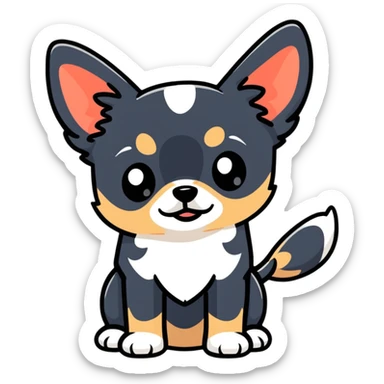 sad Chihuahua puppy with downturned expression sticker