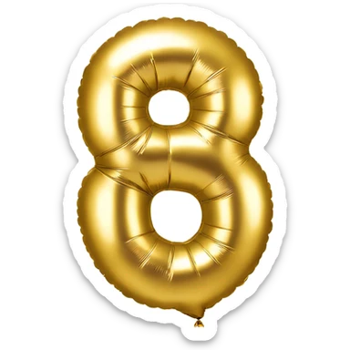 Gold balloon number 8 sticker