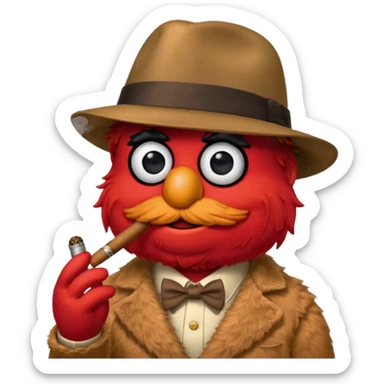 elmo smoking in an gangster sticker
