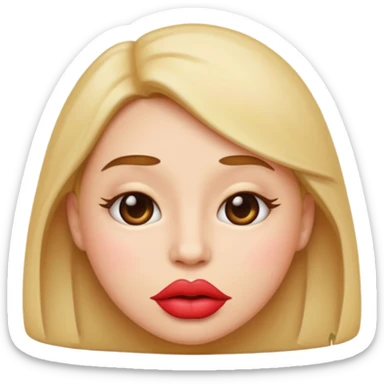 Blowing a kiss regular emoji face sticker