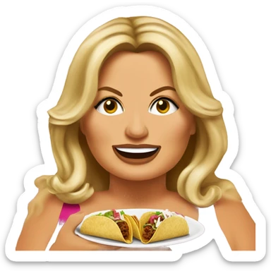 Jennifer Coolidge eating tacos  sticker