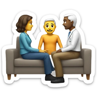psychologist listening to a patient on a sofa sticker