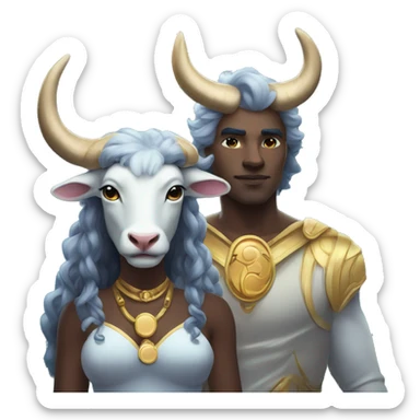 Magical Taurus and mystic moon sticker