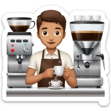 barista making coffee in a cafe sticker