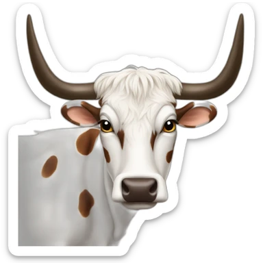SPECKLED LONGHORN COW LONG LONG LONG HORNS sticker