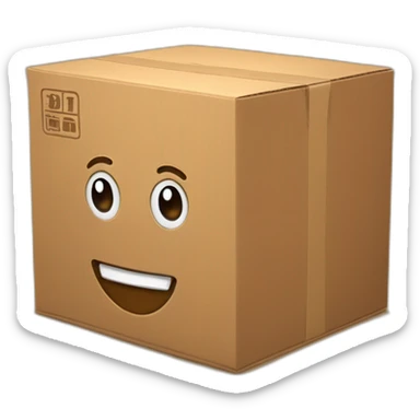 A cardboard box with 🥵 face sticker
