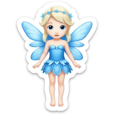 full body of little blue fairy sticker