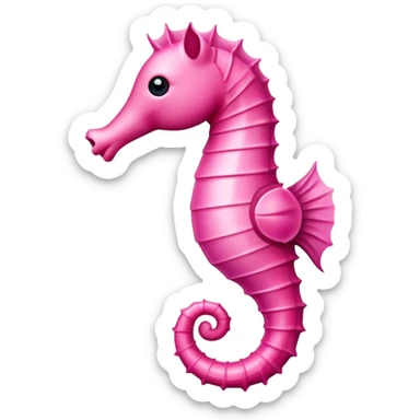 Pink light sea horse sticker