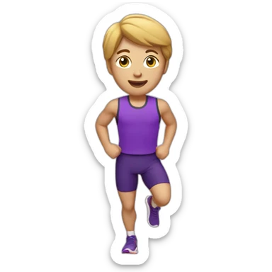 Runner in purple top sticker