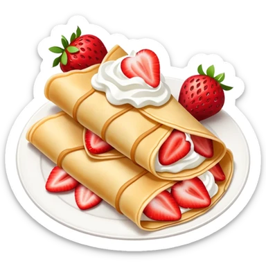 Strawberry crepes sticker