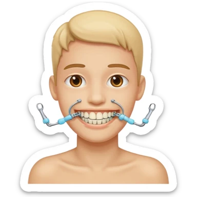 Me with dental braces sticker