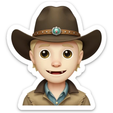 toothless hillbilly dogman wearing a stetson sticker