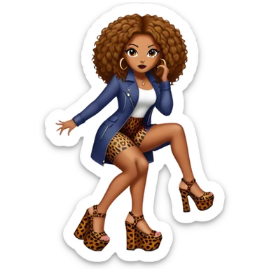 Scary spice, Leopard print platform shoes sticker