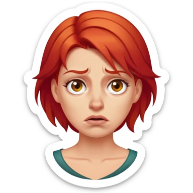 🤨+😠+👩🏼‍🦰 less angry more disgusted  sticker