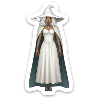 White witch with dress sticker