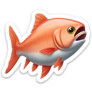 cute salmon fish as superhero sticker