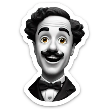 charlie chaplin qui tire la langue sticker
