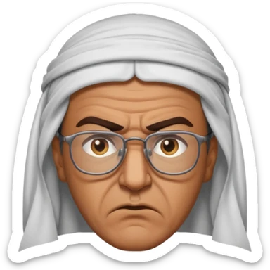 Árabe enojado con lentes.belico sticker
