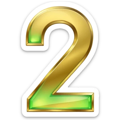 number 7 in golden and green shadows sticker
