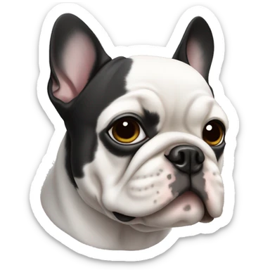 black and white french bulldog sticker