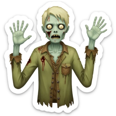 Zombie with ring overhead  sticker