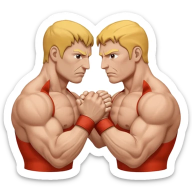 two white hands thumb wrestling sticker