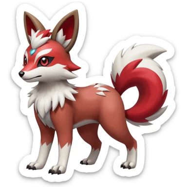 Meloetta-Rocruff-Furret-Obstagoon-Lycanroc-Zangoose-Pokémon-Fakémon-fusion-hybrid-creature sticker