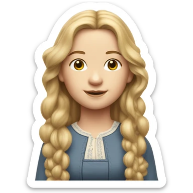 Mary Ingalls with long blonde hair pretty and detailed and realistic sticker
