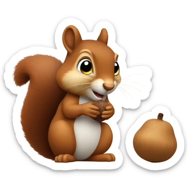 squirrel holding an acorn emoji
 sticker
