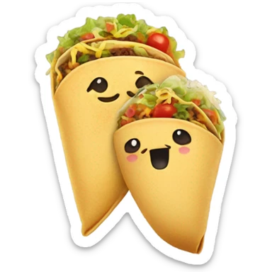 Taco holding hands with burrito sticker
