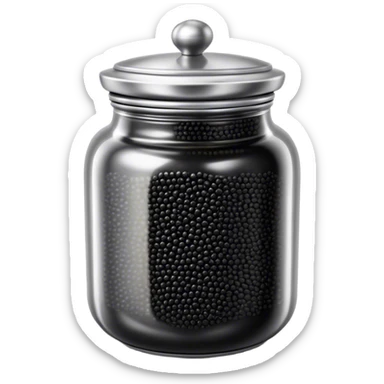 Russian black caviar in a metal jar  sticker