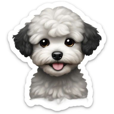 maltipoo black puppy eyes closed happy laughing  sticker