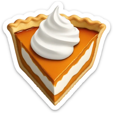 pumpkin pie with whip cream on top  sticker