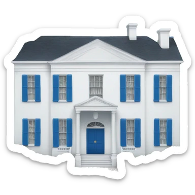 White House with blue shutters sticker