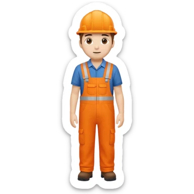 Railway engineer orange overalls facing away sticker