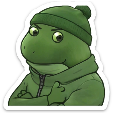 Arm crossing eachother holding onto neck guy sticker