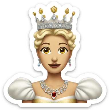 Queen with crown and Jewels  sticker