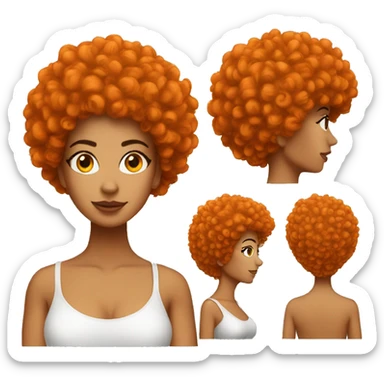 Sassy latina woman with orange afro sticker