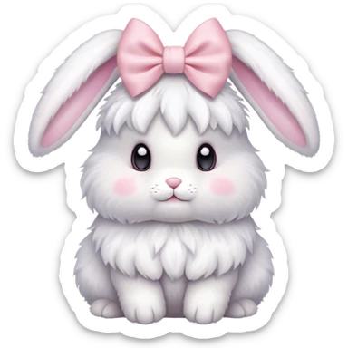 bunny with bows sticker