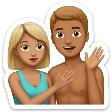 Girl slapping guy sticker