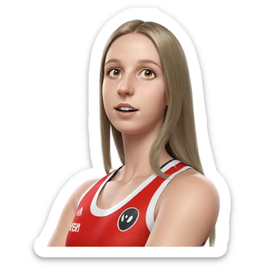 realistic girl in sportswear sticker