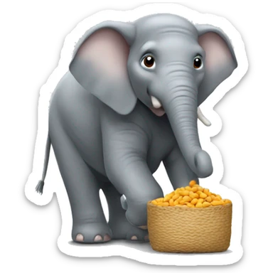 Elephant buying peanuts  sticker